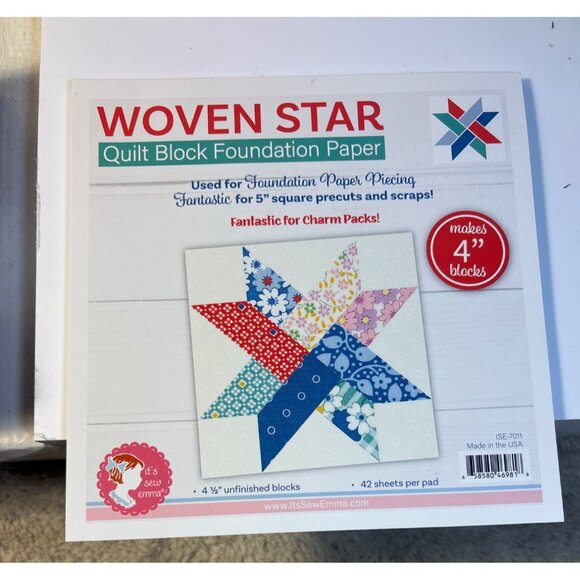 Five Stars Tablerunner Quilt Kit Pattern Woven Star Foundation Paper Moda Charm - Picture 9 of 10